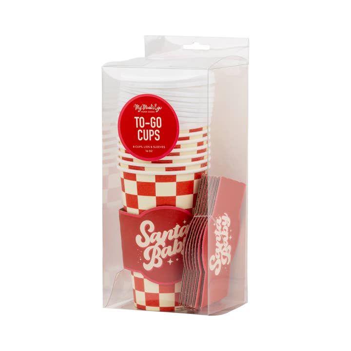 My Mind’s Eye - Wholesale Disposable Cup - PLTG445 - Santa Baby To Go Cups