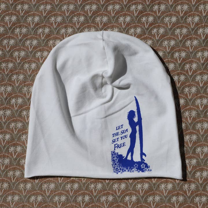 Purple Sardine – wholesale Mössa - Herr – 445H Låt havet ställa dig fri, grädde mössa hattar, tryckt4