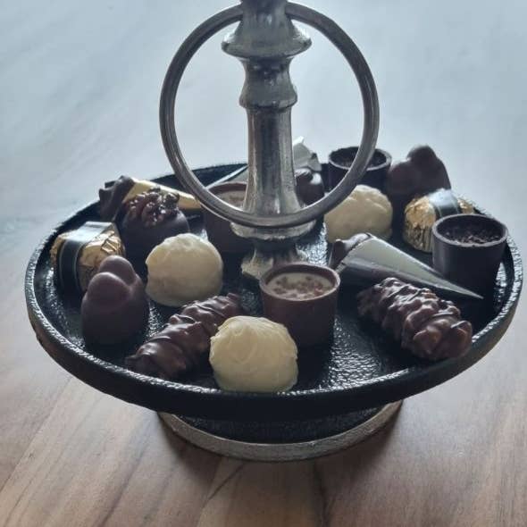 Ambiente Haus - Wholesale Cake Stand - etagere 1 tier silver and black