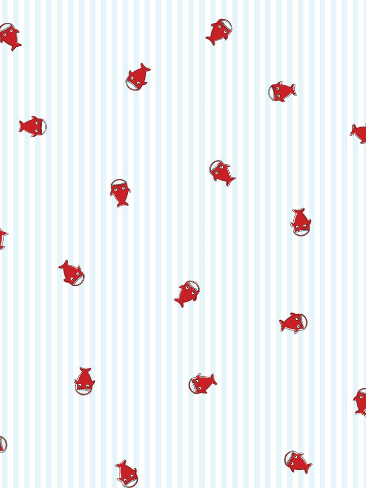 Baby Bites – Großhandel Pucktuch – Baby – Musselin 100% Baumwolle - Druck Sharky Stripes1