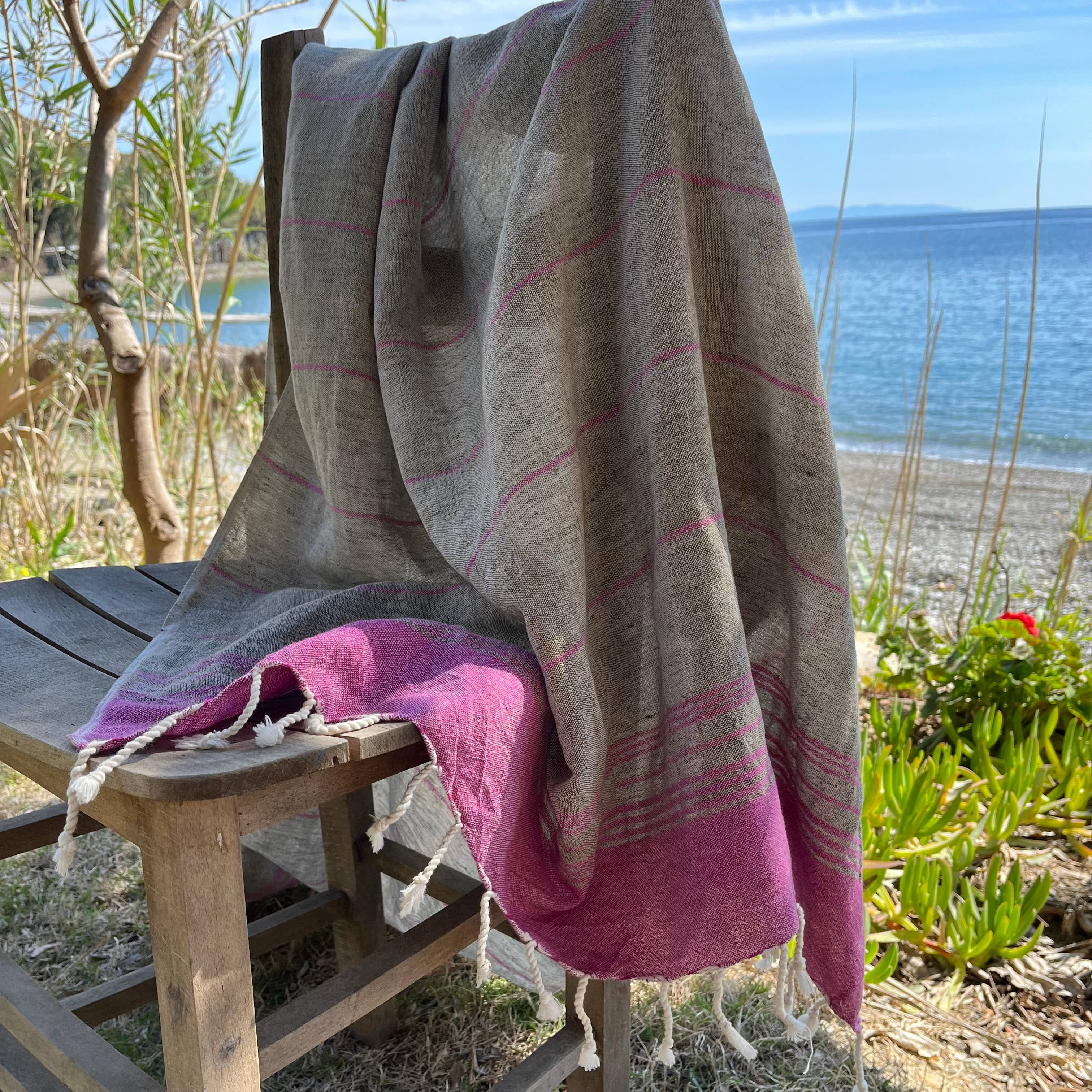 loom.ist – Großhandel Badetuch – Karya Leinen Strandtuch / Türkisches Handtuch26