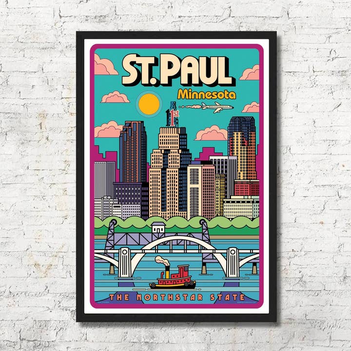 Décoration murale St. Paul Skyline Art Print pour la vente par Red Robot Design & Illustration