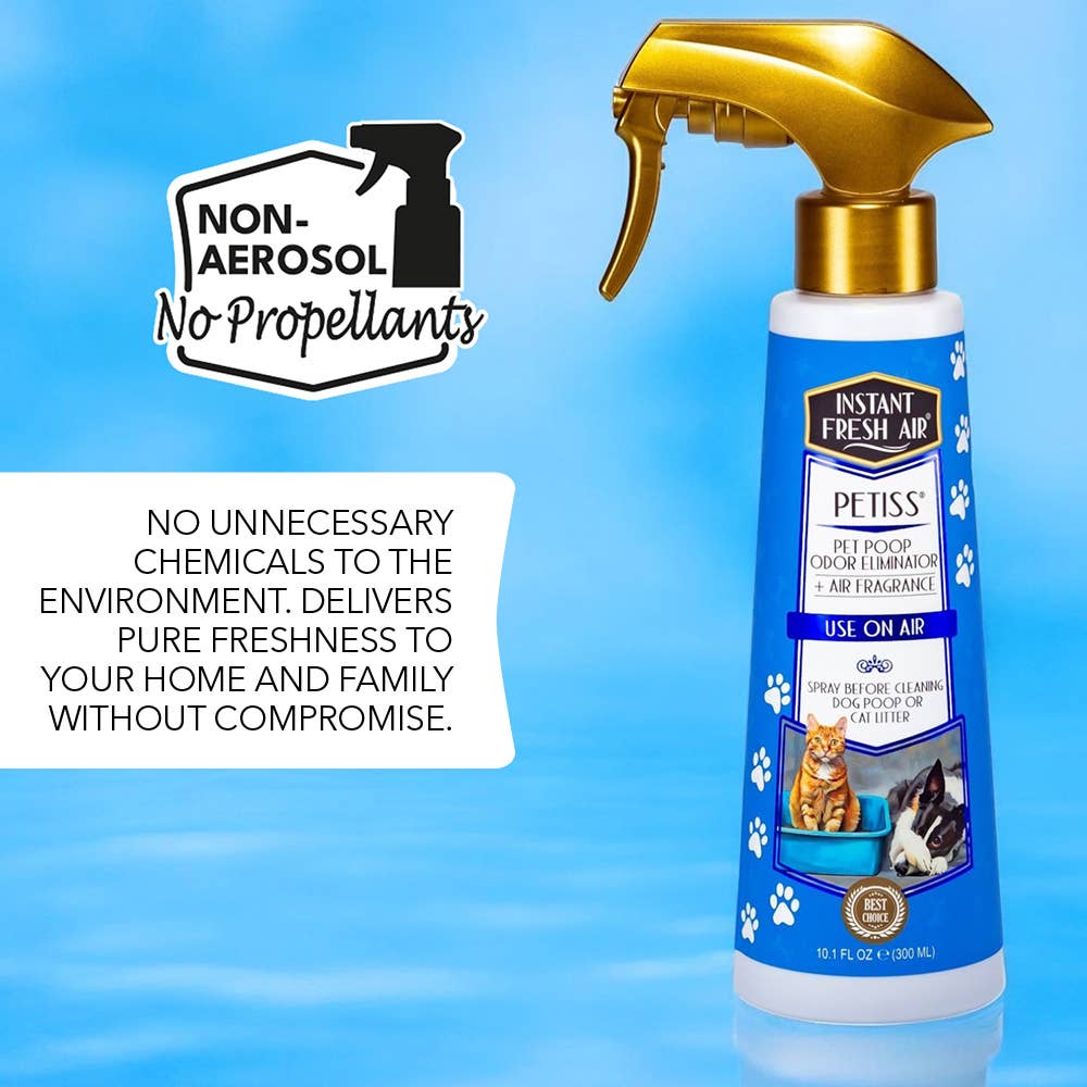 Instant Fresh Air - Wholesale Pet Deodorizing Spray - Petiss 10.1 Oz., Pet Poop Odor Eliminator + Air Fragrance.6