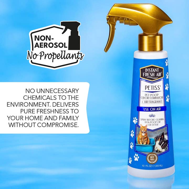 Instant Fresh Air - Wholesale Pet Deodorizing Spray - Petiss 10.1 Oz., Pet Poop Odor Eliminator + Air Fragrance.6