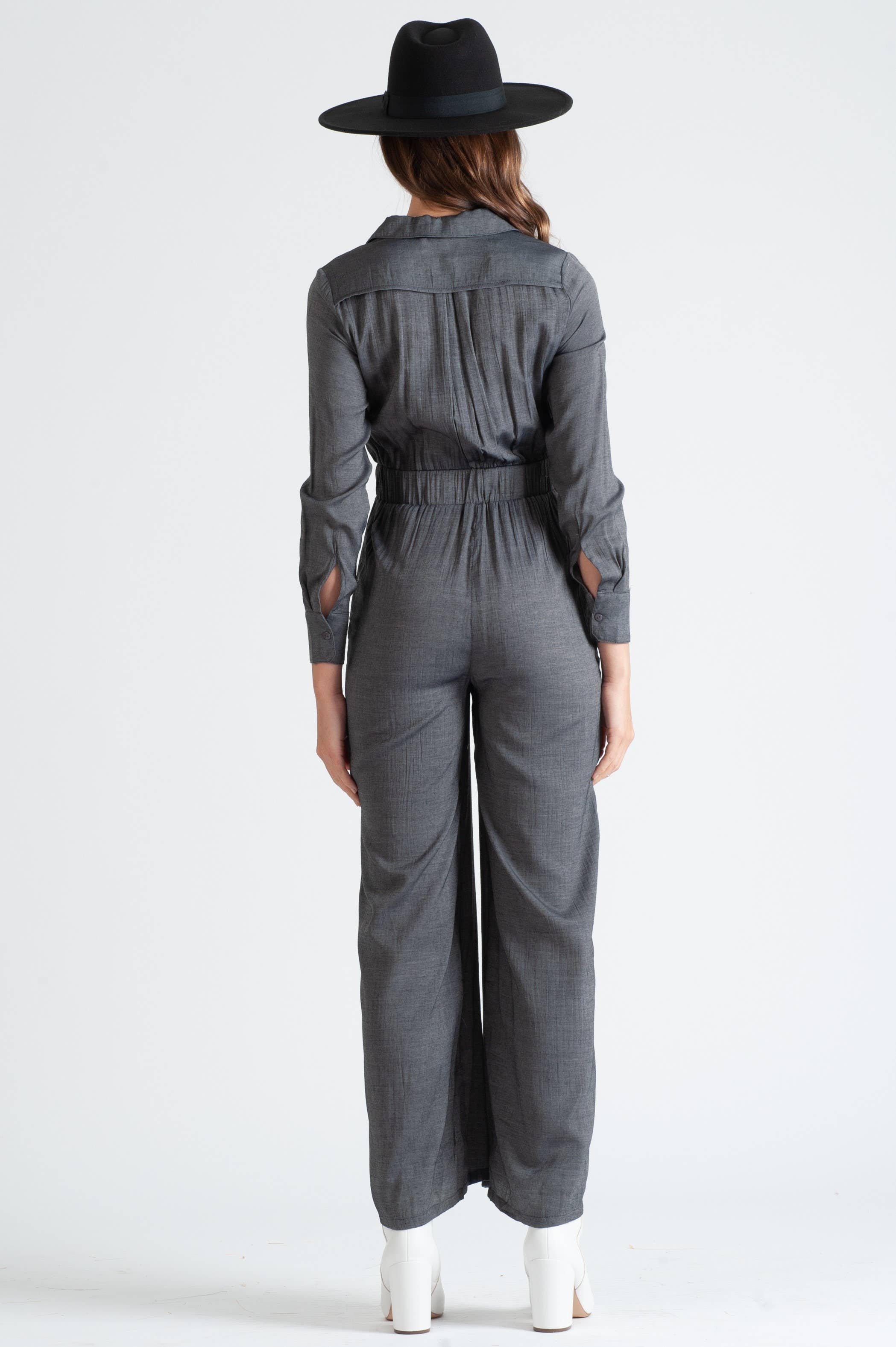 Lucca Couture - Vendita all'ingrosso Tuta intera - Donna - Pantaloni da lavoro in seta con zip1