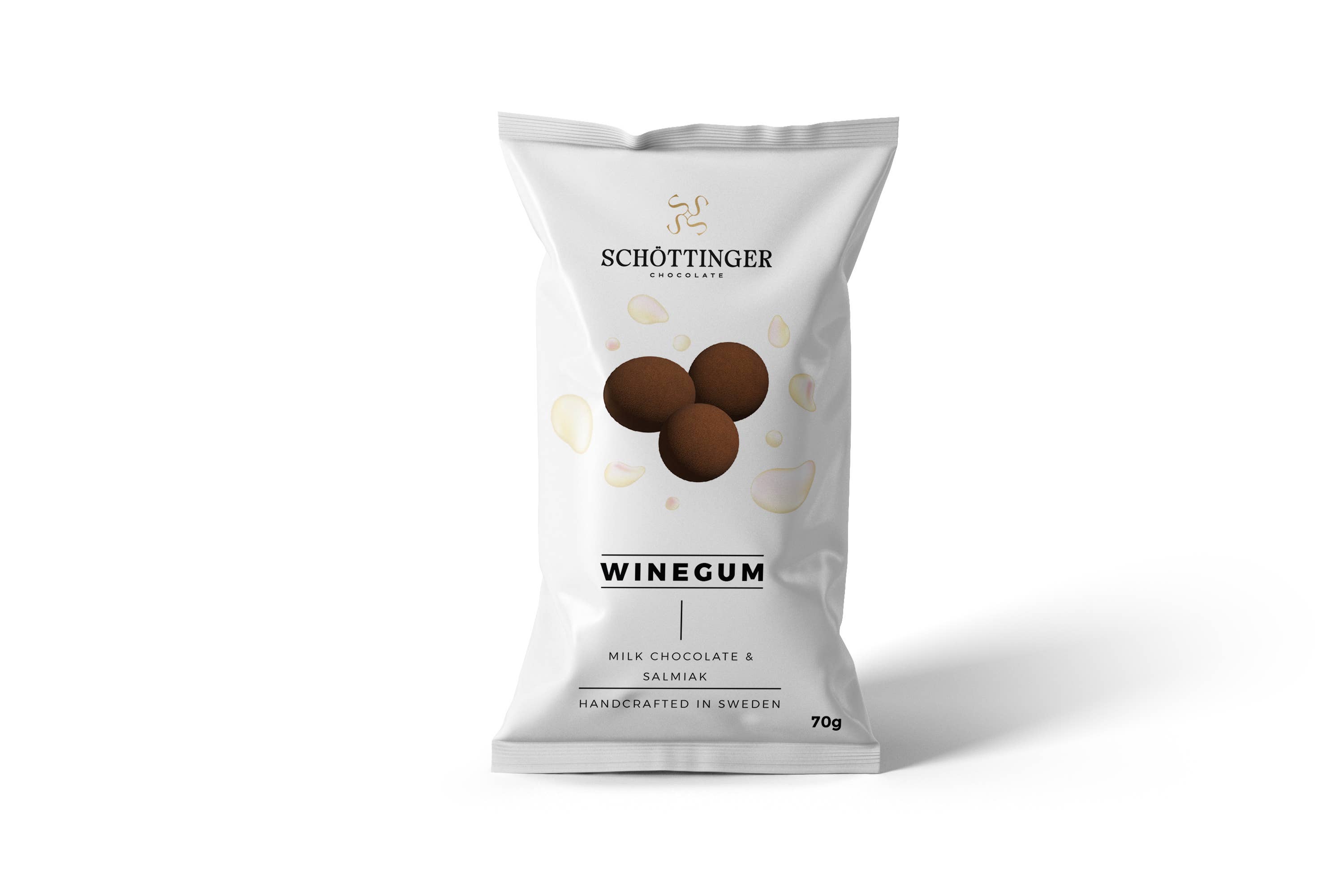 Schöttinger Chocolate - Wholesale Chocolate Covered Sweets - Winegum Milk chocolate & Salmiak 70 g1