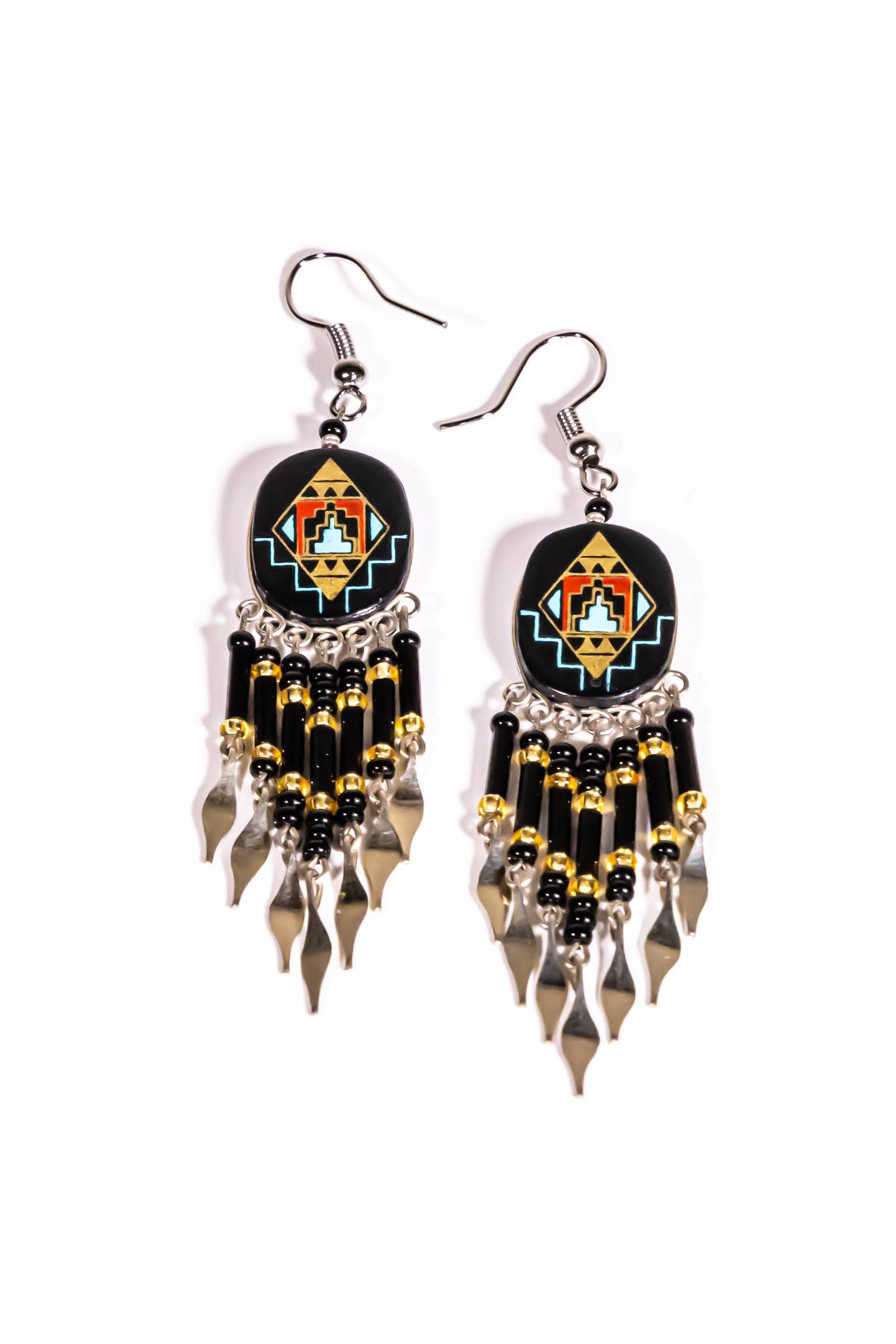 Shelley Enterprises Inc. - Vendita all'ingrosso Orecchini pendenti - 7601-Orecchini dipinti, fatti a mano con perline ceche10