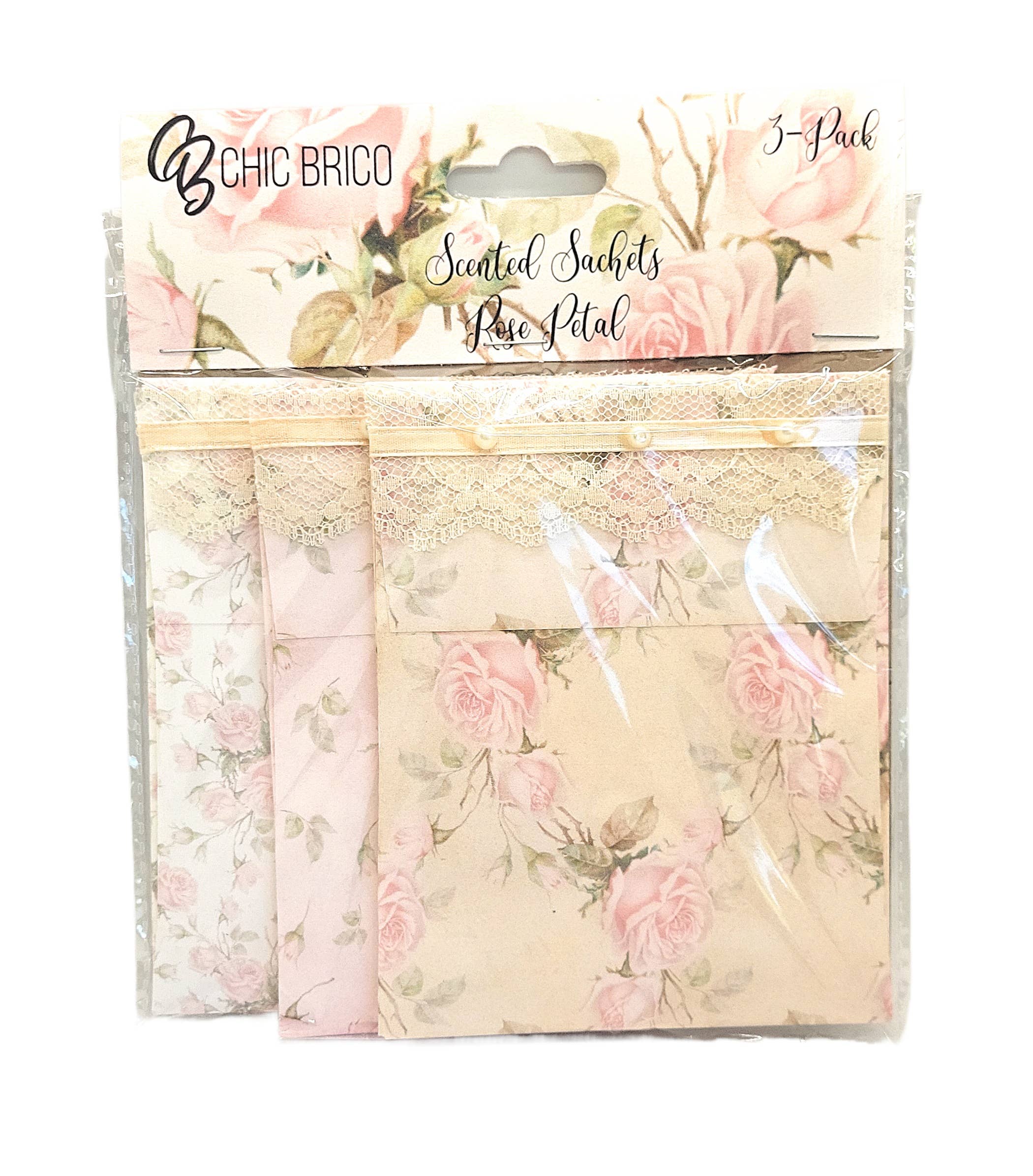 Chic Brico - Wholesale Sachet - Pearls & Lace Rose Fragrance Scented Drawer & Closet Sachets8