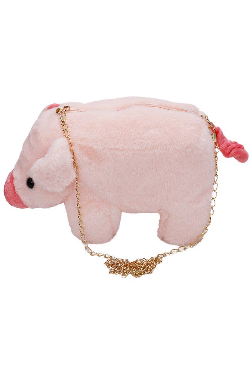 ASSORTED Chubby Piggy Fluffy Faux Fur Crossbody Purse Bag for wholesale on Faire4