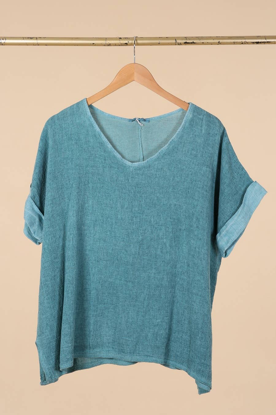 la maison des fibres naturelles – Engroshandel T-shirt – til kvinder – T-shirt i hør- og bomuldsblanding, 10 % hør, 90 % bomuld, model 676310