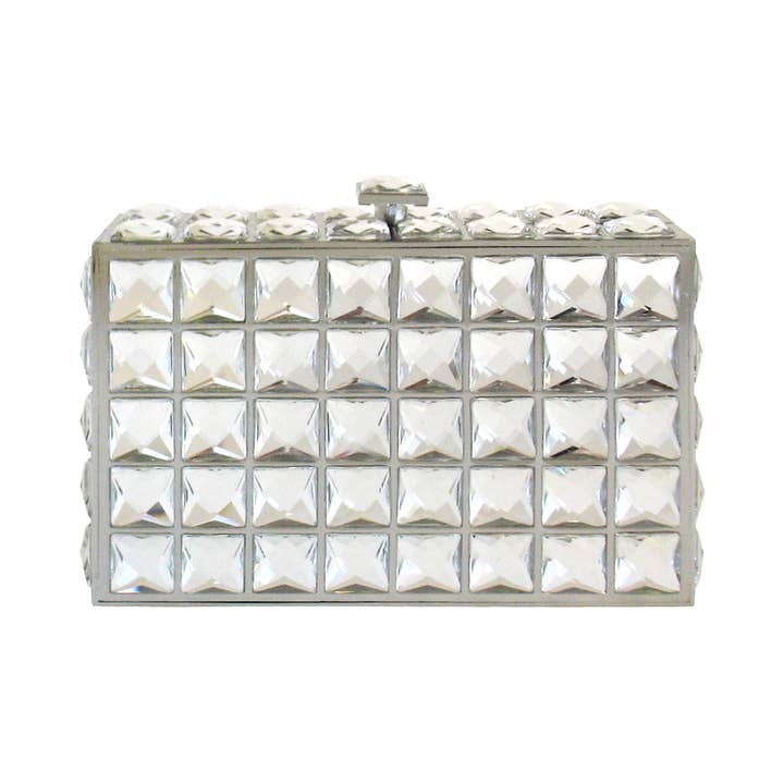 JNBFASHION.COM – wholesale Clutch bag – women's – Crystal Metal Box Clutch Bag