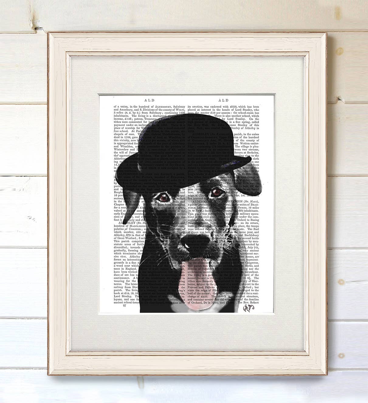 FabFunky Ltd - Wholesale Art Print - Black Labrador in Bowler Hat, Dog Book Print / Art Print1