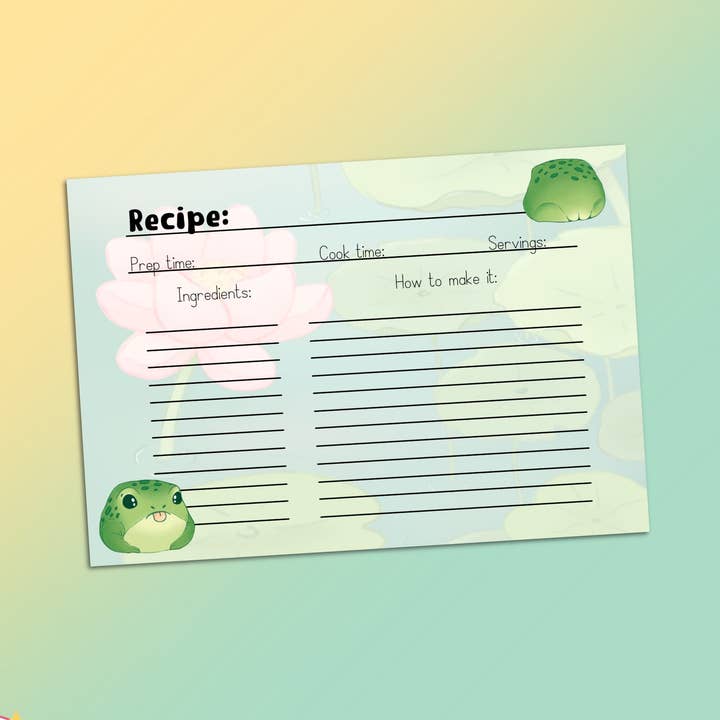 cartes de recettes de grenouille pour la vente par Art of Xodosch