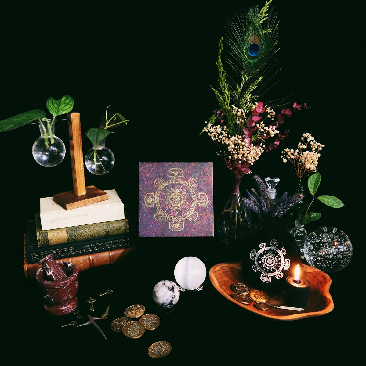 Prisma Visions – wholesale Meditationsprodukter – Geomantic Visions – set med 20 guldbelagda mynt6