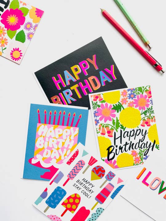 Banquet Workshop - Wholesale Love Card - Neon Brights I Love You Card1