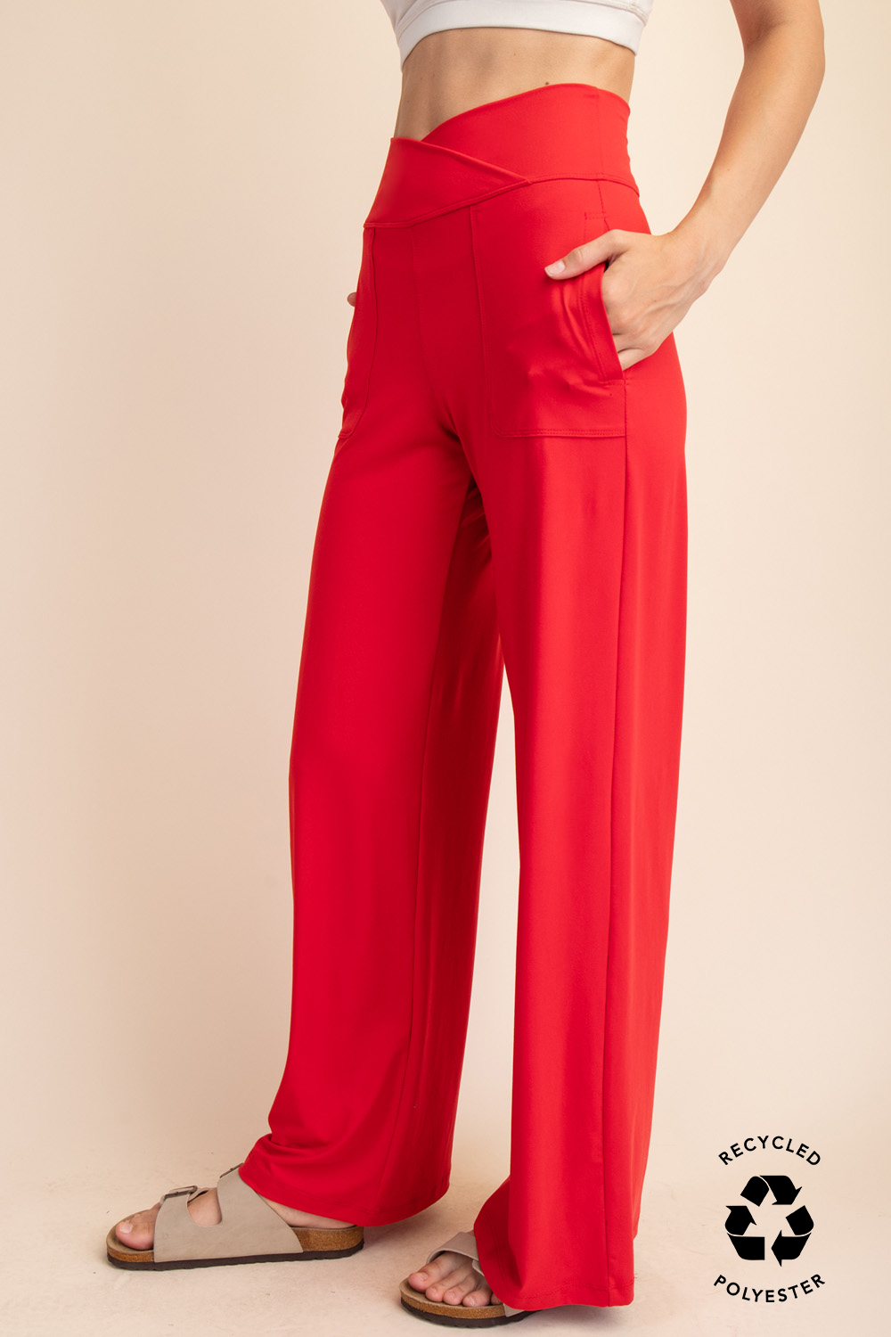 Rae Mode - Wholesale Pants - Women's - RECYCLED BUTTER V WAIST WIDE PANT36