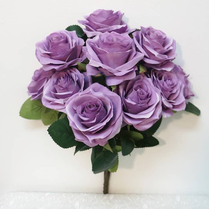 Princess Diana Rose Silk Artificial Flower Bunch, 10 Heads for wholesale by Sweet Home Deco