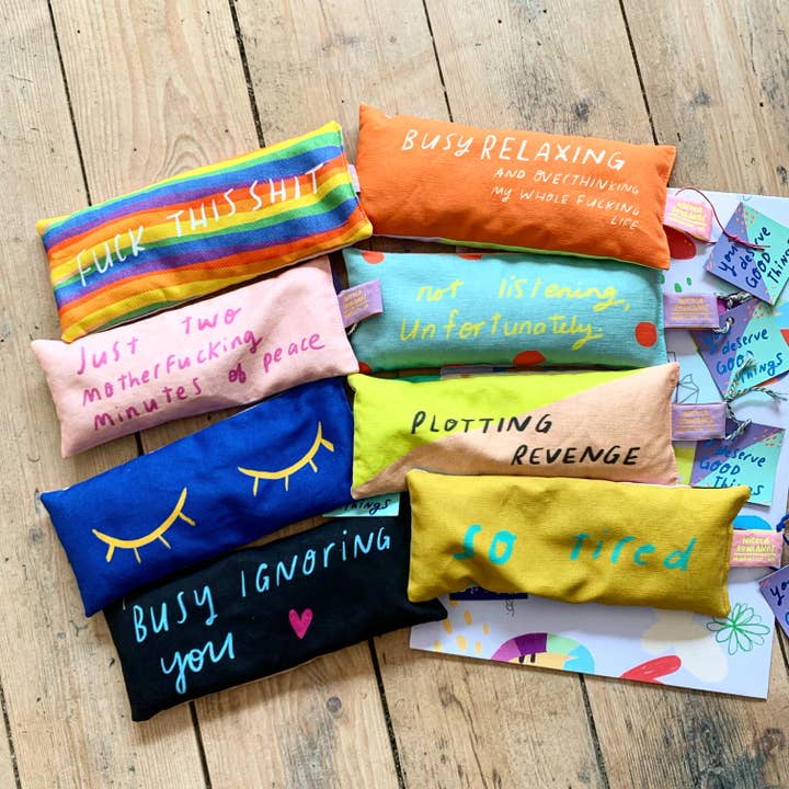 Nicola Rowlands - Wholesale Spa/Therapy Pillow - Overthinking my life lavender eyebag3