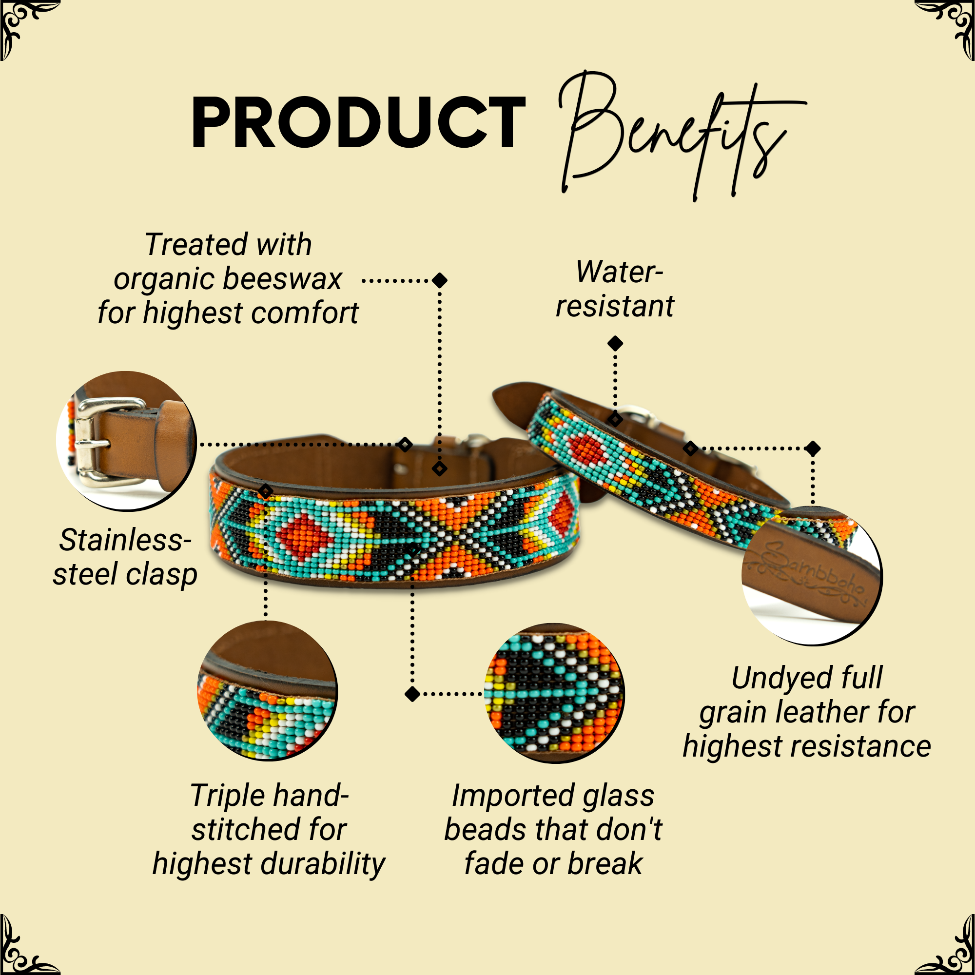 Sambboho - Wholesale Pet Collar - Dog - Biarritz Sambboho Dog Collar1