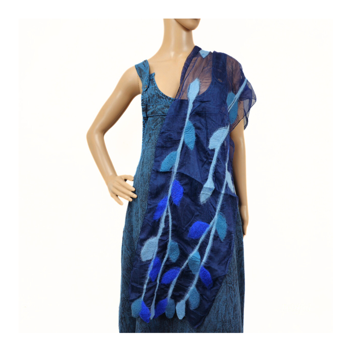 Feltiful - Wholesale Scarf - Women's - Leaf Merino Wool Handmade Felt Scarf6