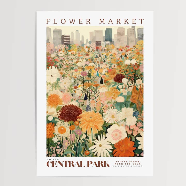 Central Park Flower Market Poster for wholesale by Enchanted Sights