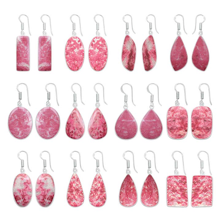 Thulite Earrings – Silver-Plated Bezel, Handmade Design |Made to Order and other Purchase Wholesale rauhnächte. Free Returns & Net 60 Terms on Faire trending on Faire.