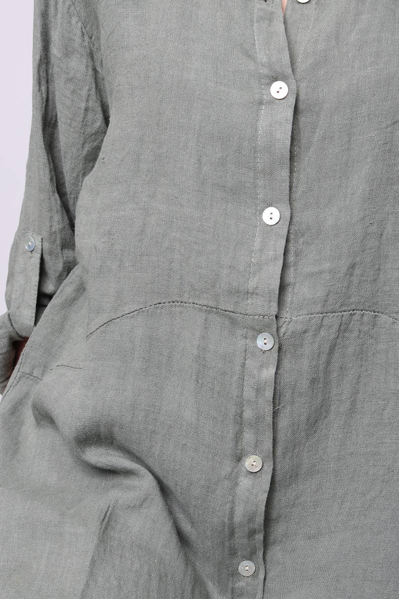 LÉA & LUC - Wholesale Dress - Women's - Long shirt dresses in 100% Linen REF. 148456