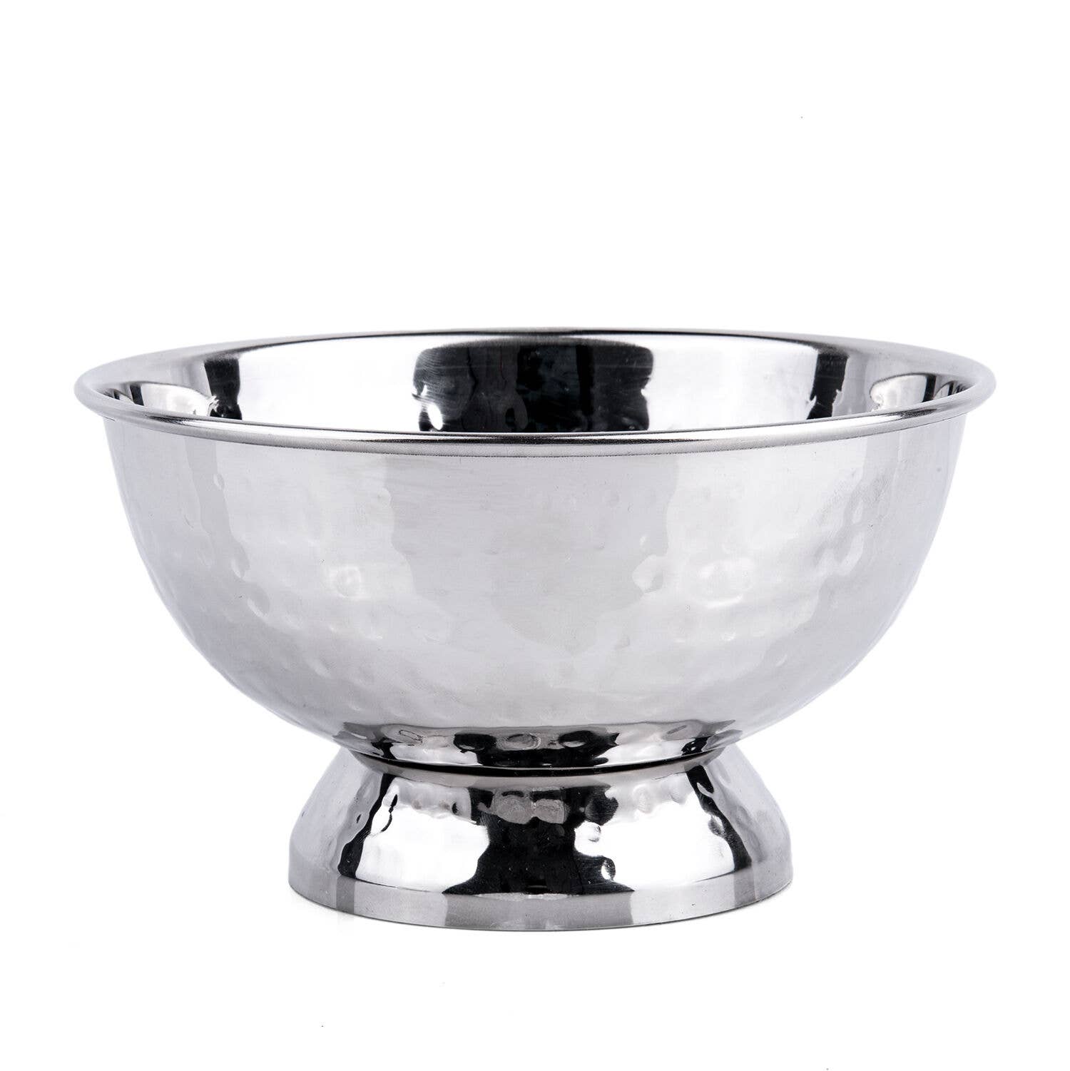 STP - Vente Bol de service - Bol martelé en acier inoxydable argenté0