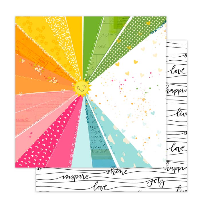 Papel estampado Catch Some Rays de doble cara, 12 x 12 (paquete de 25) para venta al por mayor de Pretty Little Studio