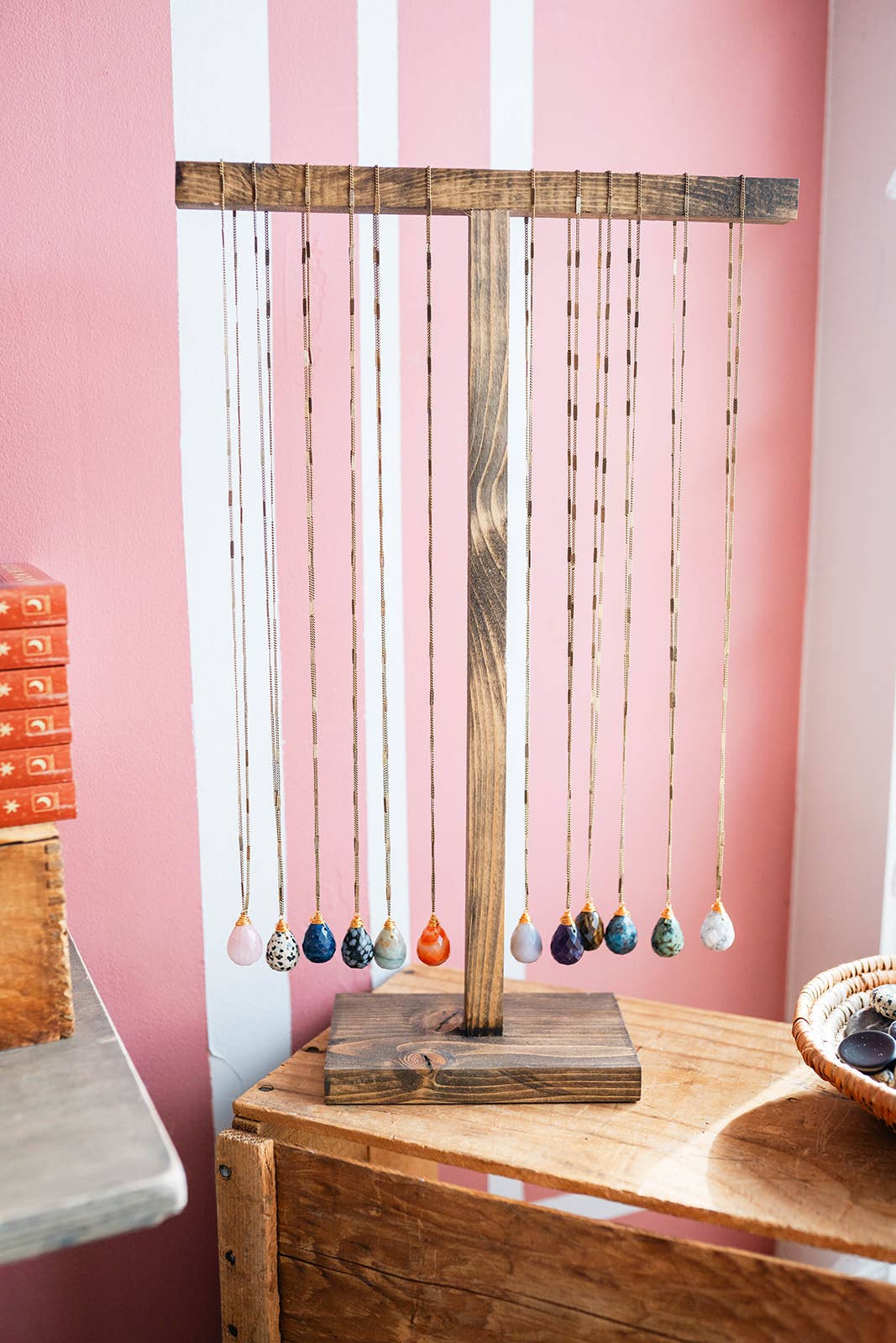 Bella Vita Jewelry – wholesale Pendant/charm necklace – Zara Natural Stone Drop Necklace | Amazonite12