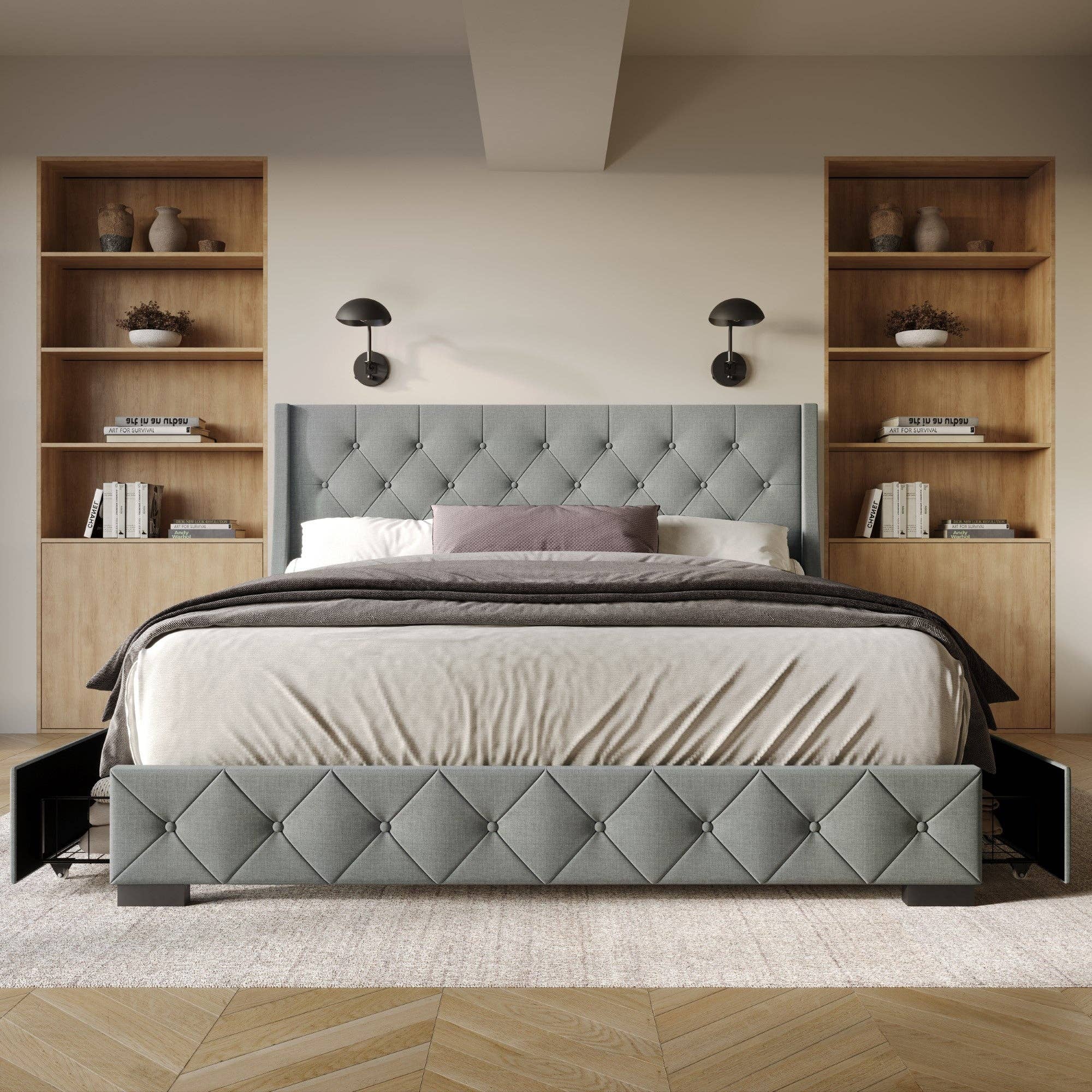 Home Design - Wholesale Bed - Olympia Tufted Upholstered Storage Platform Bed9