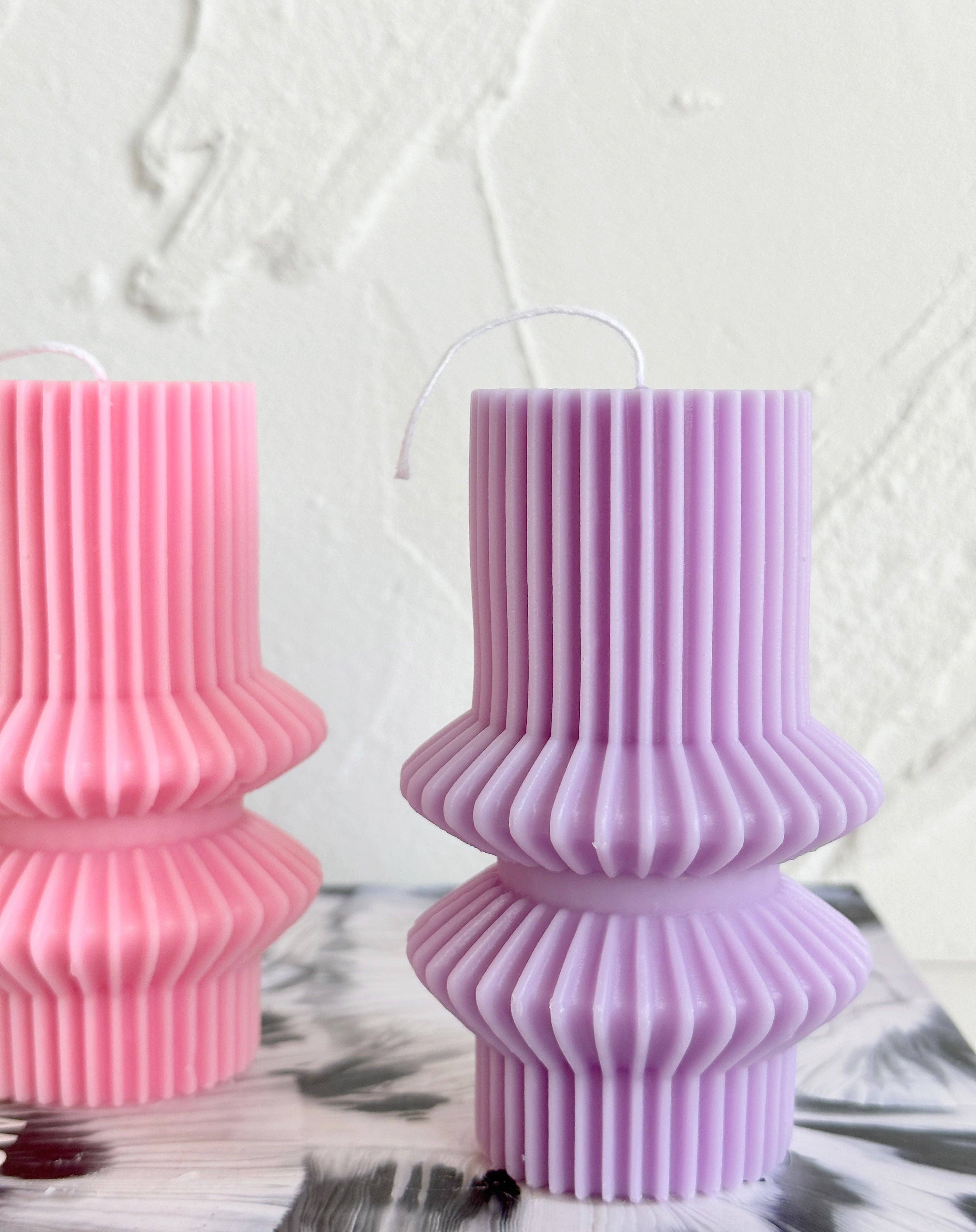 LA AROMA CANDLE CO. - Wholesale Pillar Candle - Striped Pillar Candle6