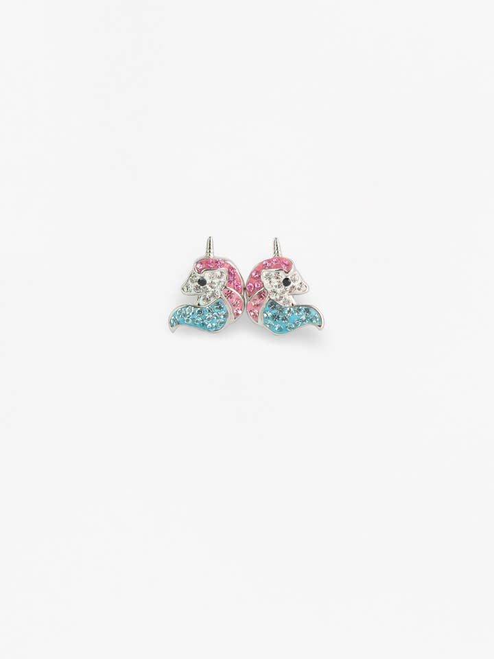 Brincos Cristal Unicórnio Prata de Lei por atacado de Annie and Sisters