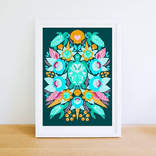 Folk Art Turtle Print - A5 or A4 for wholesale by Wensdi Made