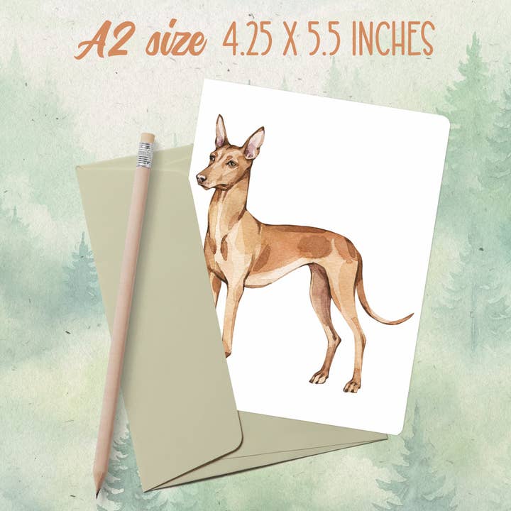 Handmade Pharoah Hound dog greeting card for wholesale by Soul Familiar