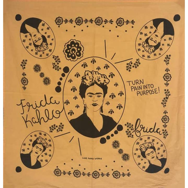 Frida Kahlo Bandana for wholesale by Lane Paper Works
