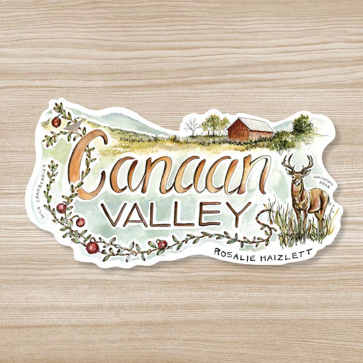 Pegatina impermeable del valle de Canaan para venta al por mayor de Rosalie Haizlett Illustration
