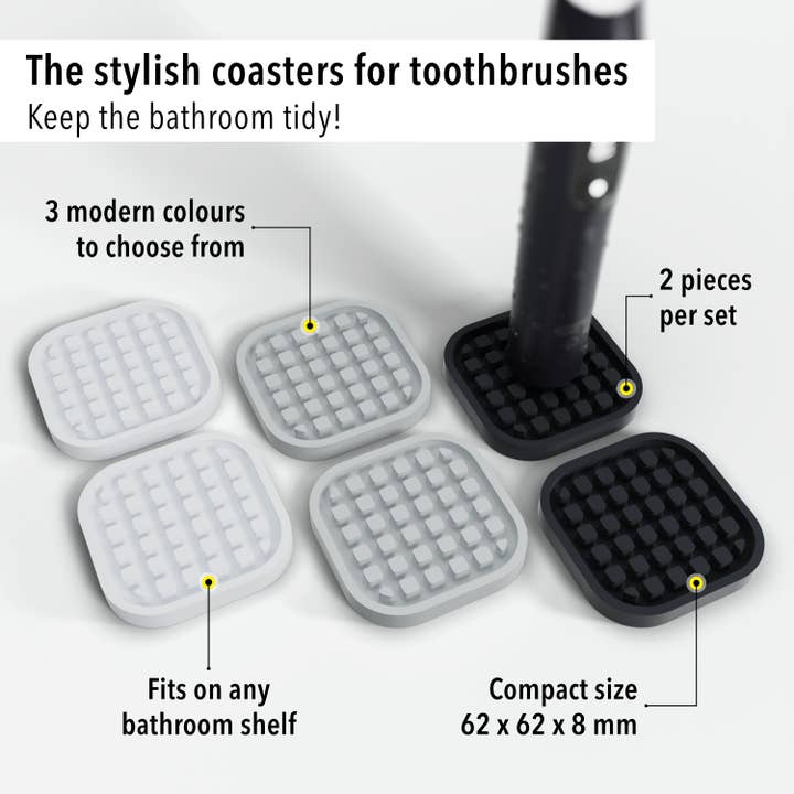 Qikfresh - Wholesale Toothbrush Holder - Toothbrush coasters (set of 2)3