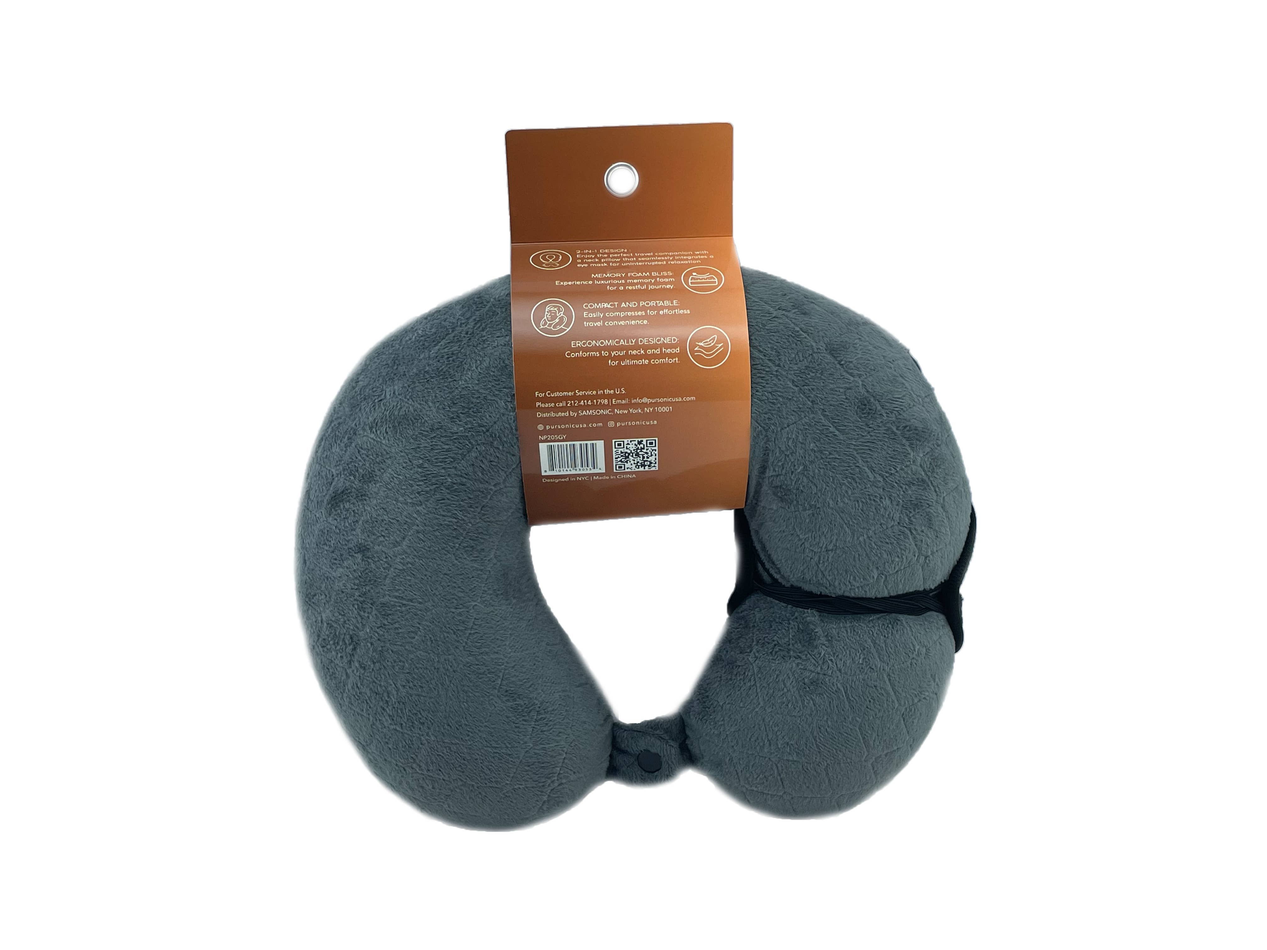 Pursonic - Wholesale Travel Pillow - Memory Foam Travel Pillow with Sleep Mask1