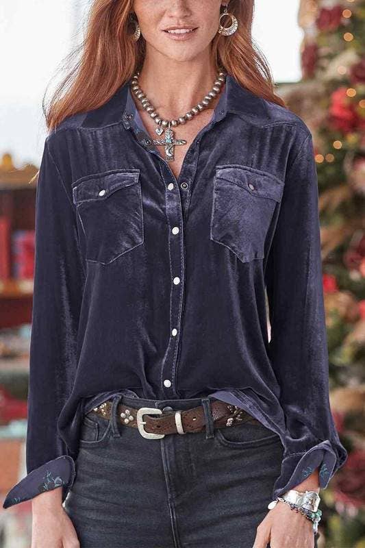 Flarix - Wholesale Button Down Shirt - Women's - Vintage-Wash Button-Up Long Sleeve Shirt5