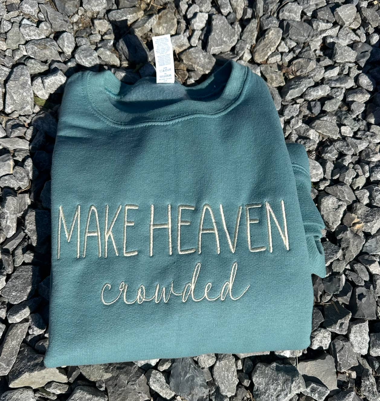 Ranch'n 4 Trouble Co. - Wholesale Sweatshirt - Women's - Make Heaven Crowded- EmbroideredCrew Neck Sweatshirt5