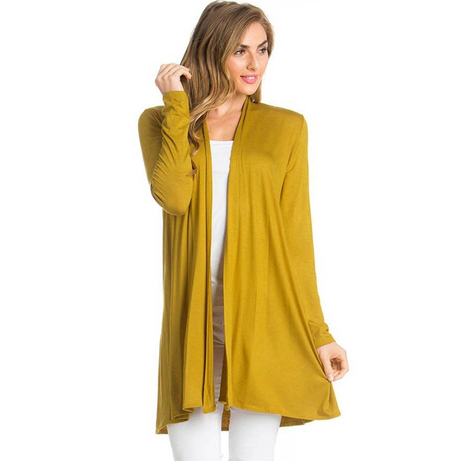 Azules Clothing - Venta al por mayor Cárdigan - Mujer - Cárdigan drapeado de manga larga con parte delantera abierta32