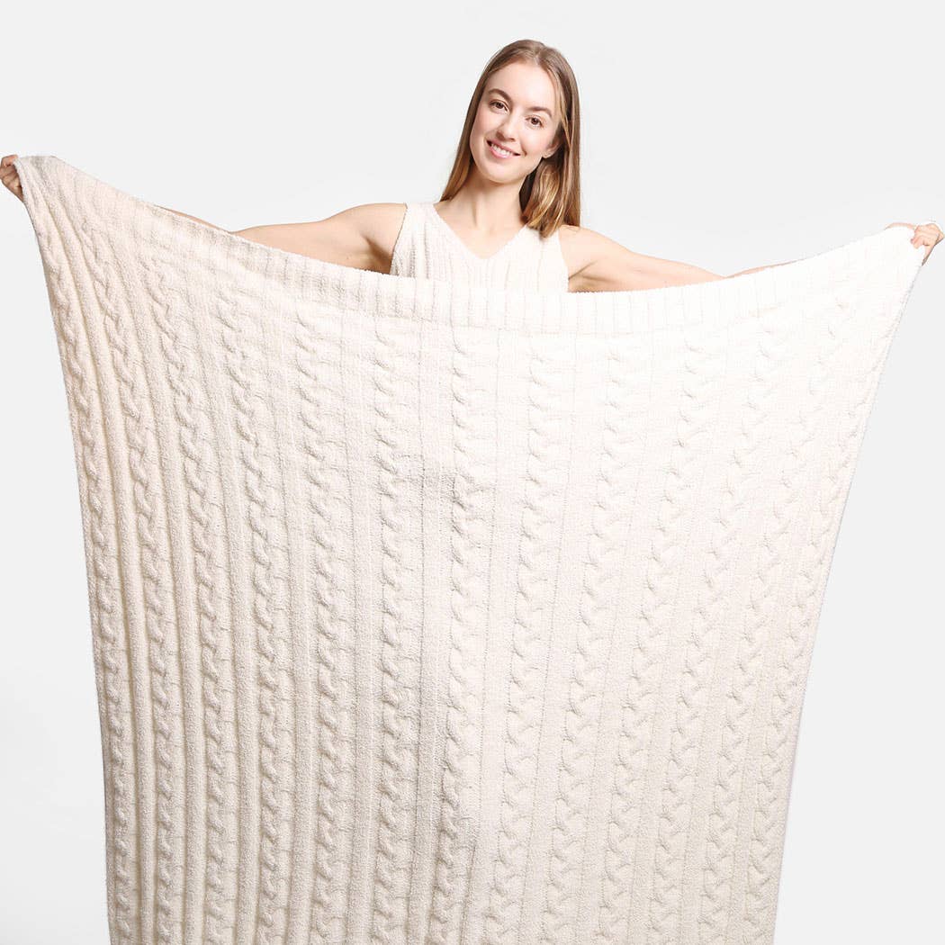 Fashion City - Wholesale Throw Blanket - Braided Cable Knit Luxury Soft Throw Blanket8