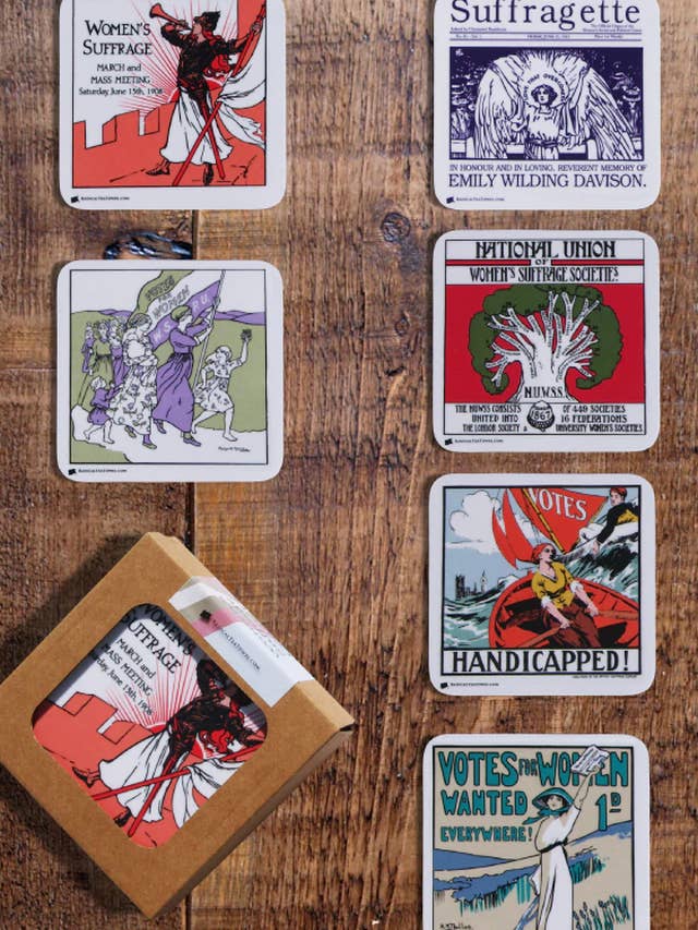 British Women's Suffrage Coaster Collection for wholesale by Radical Tea Towel North America