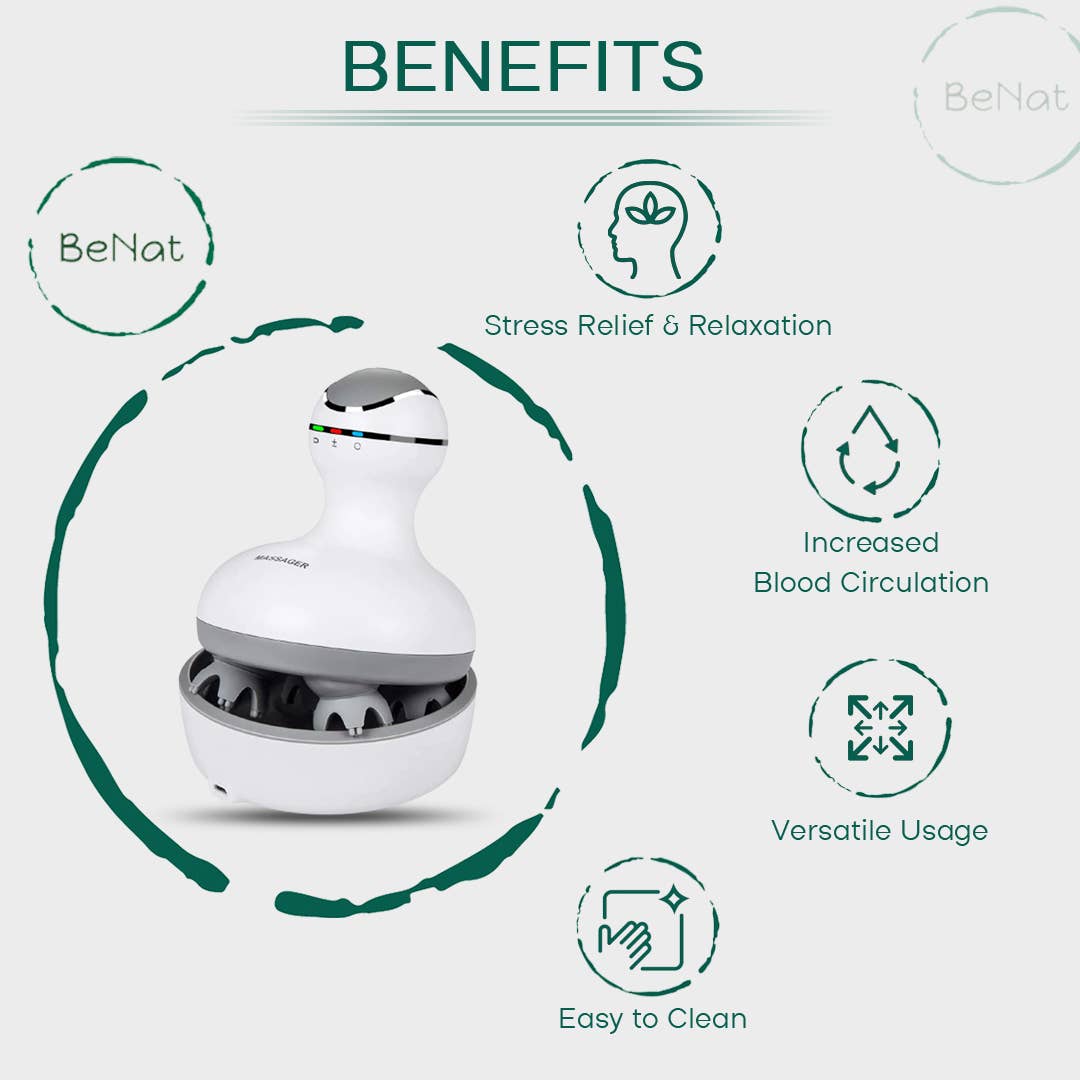 BeNat - Vendita all'ingrosso Grattatesta/Massaggiatori da testa - Massaggiatore Elettrico Intelligente per Cuoio Capelluto4