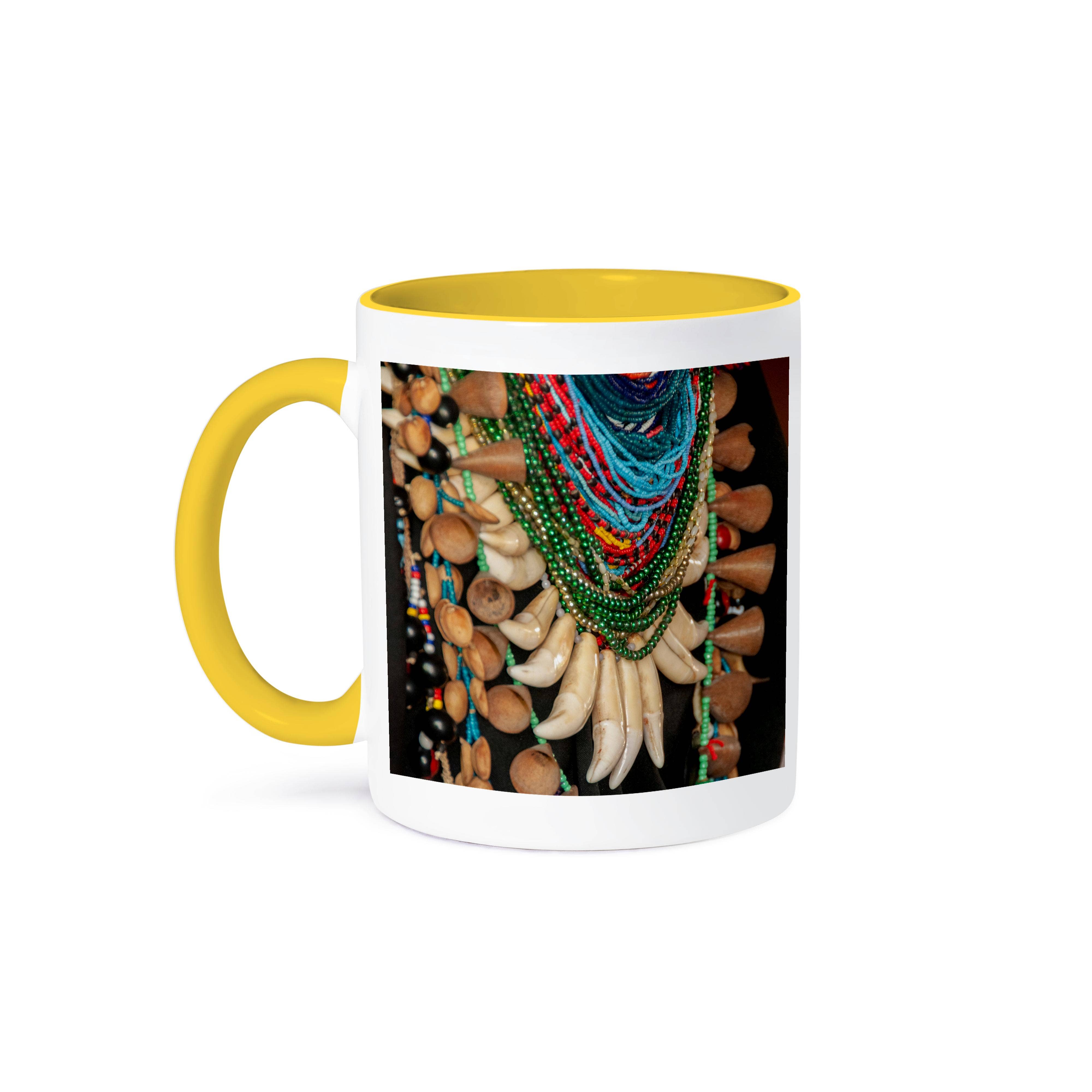 3dRose - Wholesale Coffee Mug - 3dRose, Regalia of Amazon jungle shaman features jaguar teeth and beads., Mug0