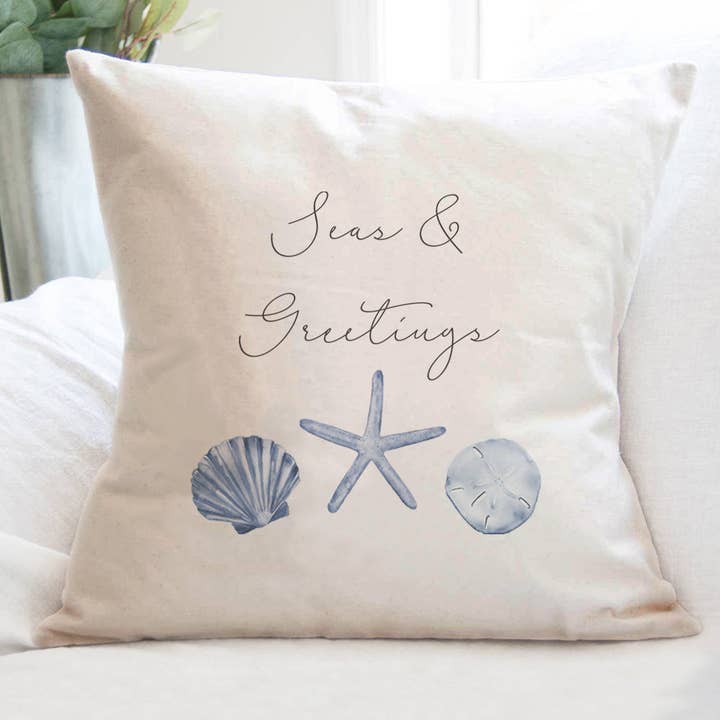 Seas & Greetings - Firkantet julepude for engroshandel hos Cottage Shore