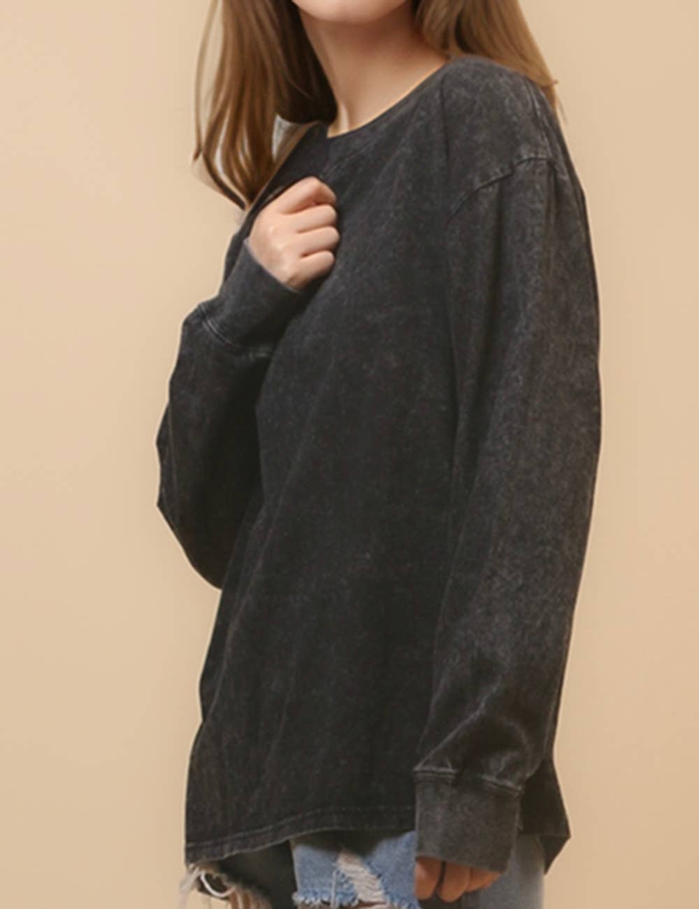 Sweetkama – wholesale Sweatshirt – Women's – Ladies Solid Color Crew Neck Sweatshirt SKT46523