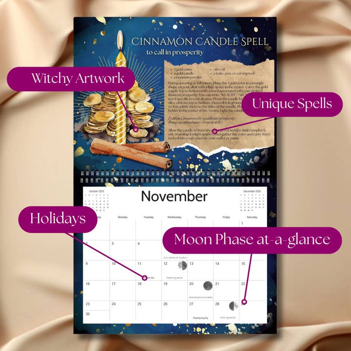 Calendar Magic Co. - Wholesale Calendar - CANDLE MAGIC 2026 Spell Calendar3