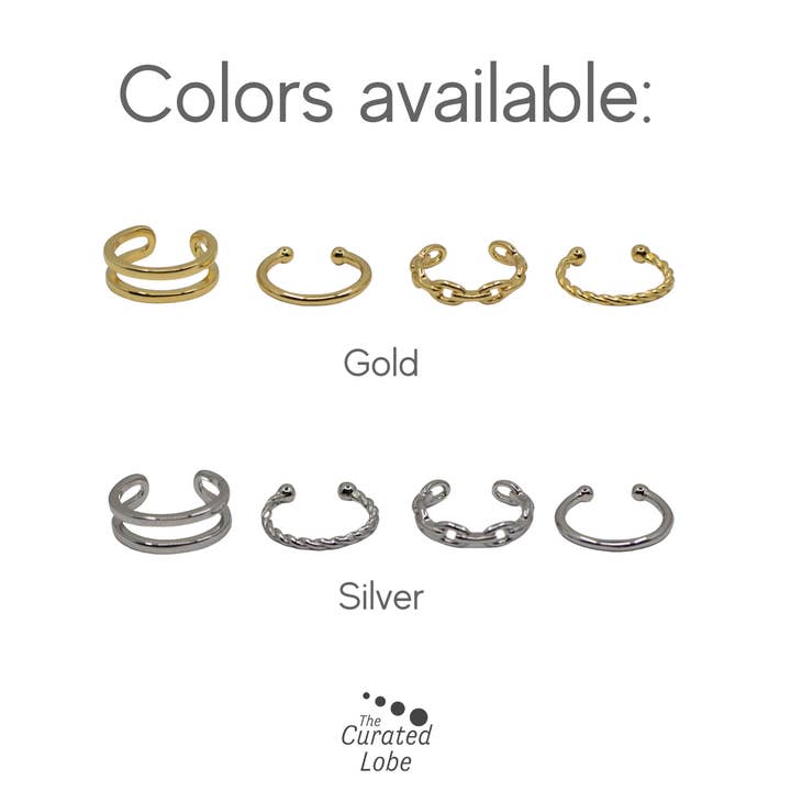 Uppsättning av 4 blandade öra manschetter (guld eller silver) för wholesale av The Curated Lobe
